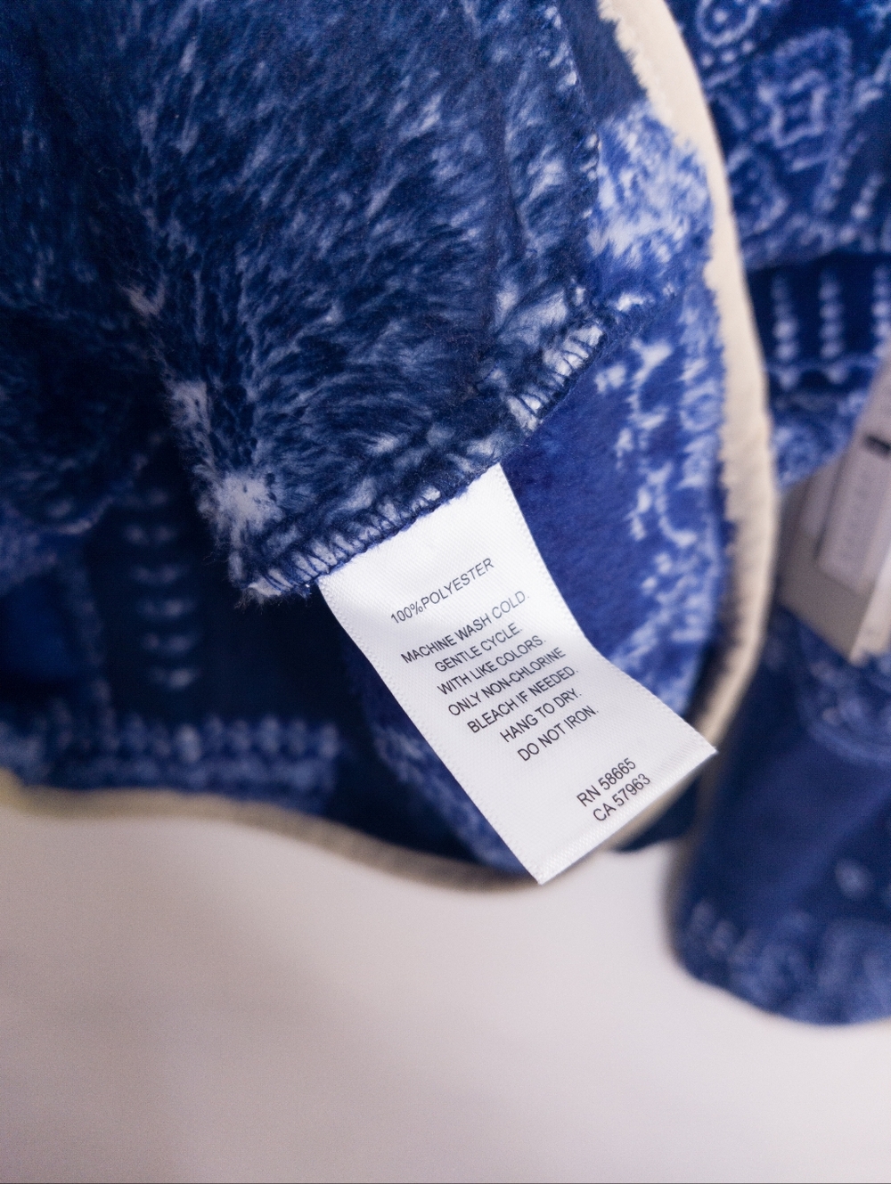 BP Nordstrom Women's Hoodie Size Medium Bandana Patchwork Print Navy Blue - Picture 5 of 5